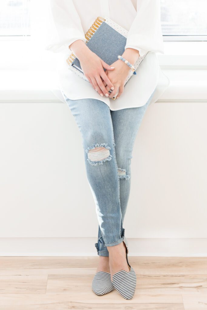 Give a Xennial Girl a pair of striped loafers and watch her go